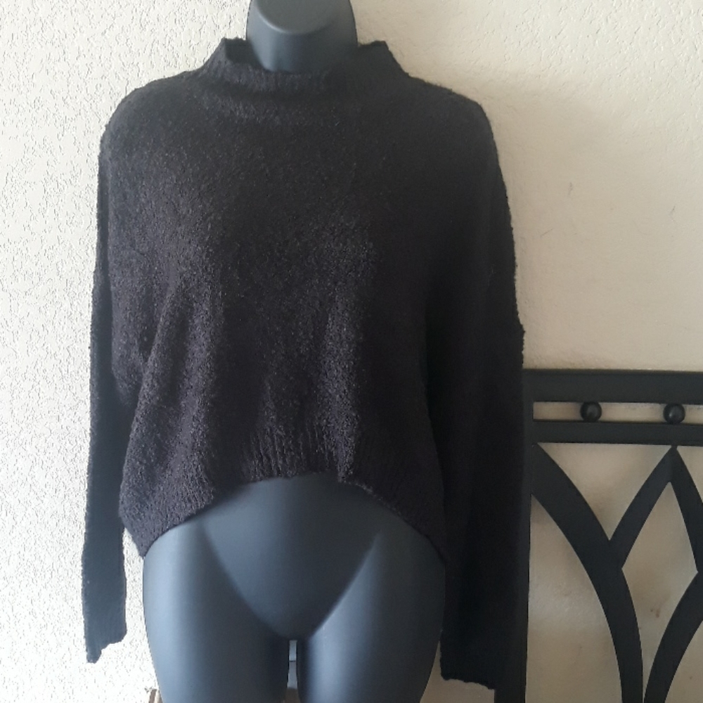 Black Wild fable soft crop Sweater